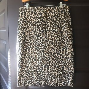 j Crew vintage Cotten leopard print pencil skirt